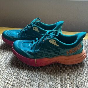 Hoka Women's Speedgoat 5 Running Shoes - Blue and Pink